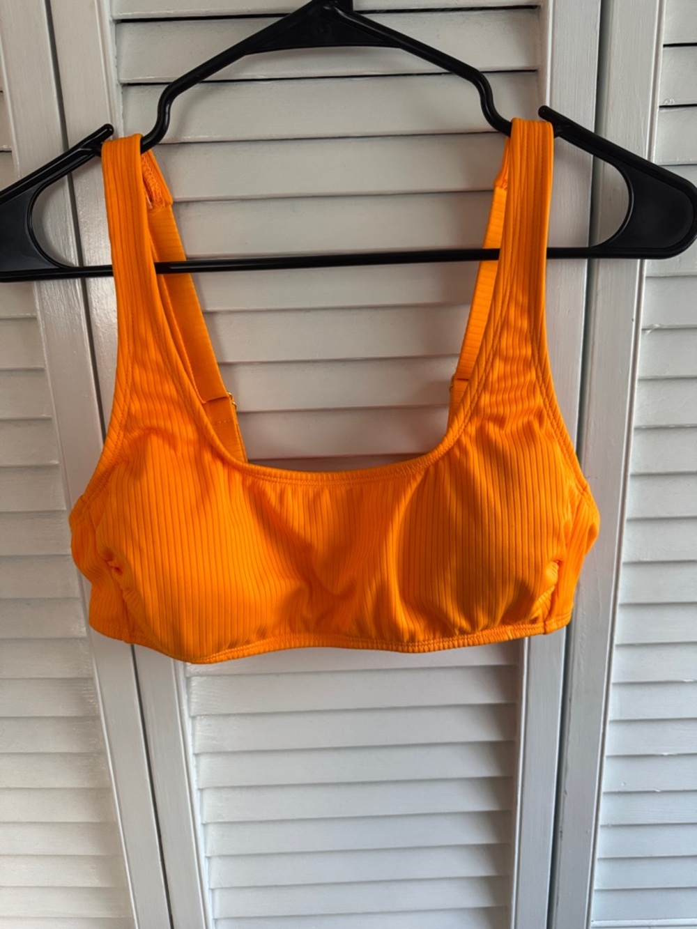 wild fable Bright Orange Ribbed Scoop Bikini Top